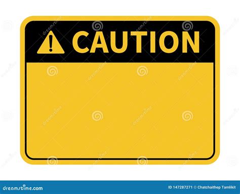 Blank Caution Sign Yellow Background Background With Space For Text