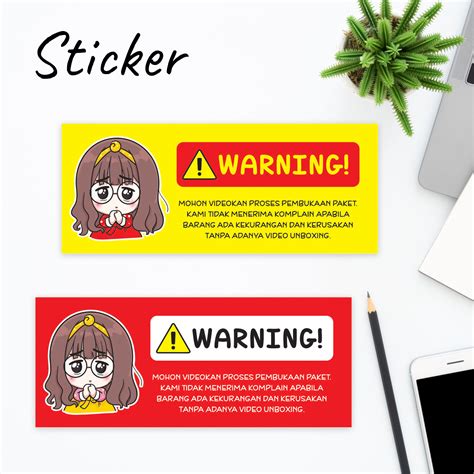 50 Stiker Video Unboxing Label Paket Warning VU001 Lazada Indonesia