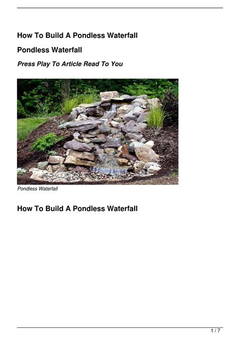 How To Build A Pondless Waterfall By Tim Reeves Issuu