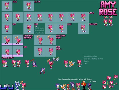 Classic Amy Rose Sprites