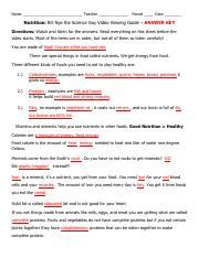 Bill Nye The Science Guy Nutrition Worksheet Runners High Nutrition