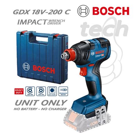 Jual Cordless Impact Driver Wrench Obeng Baterai Bosch Gdx 18v 200 C Di