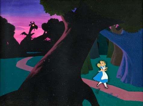 Alice In Wonderland Deleted Jabberwocky Scene Production Cel and Background Animation Art ...