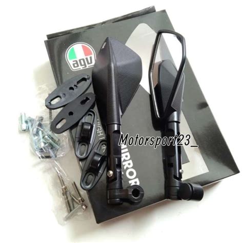 Promo Spion Tomok V5 Agv Spion Tomok Besar Hitam Kaca Biru Universal