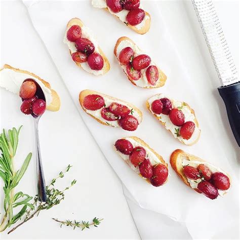 Crostini With Roasted Grapes, Ricotta And Honey Recipe | The Feedfeed