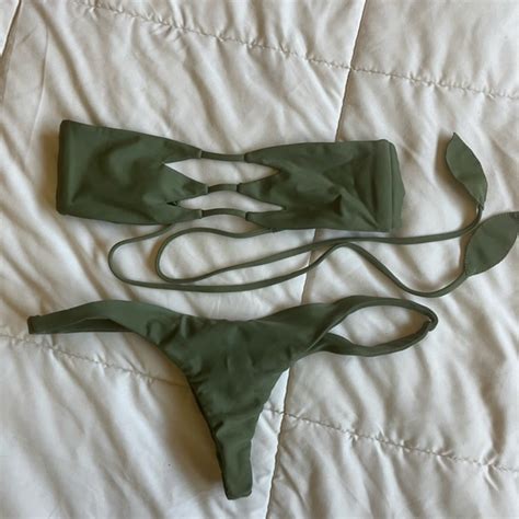 Benoa Swim Swim Olive Green Strapless Bikini Set Poshmark