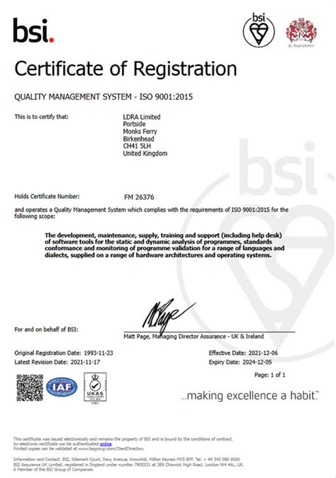 Iso And TÜv Certification Ldra