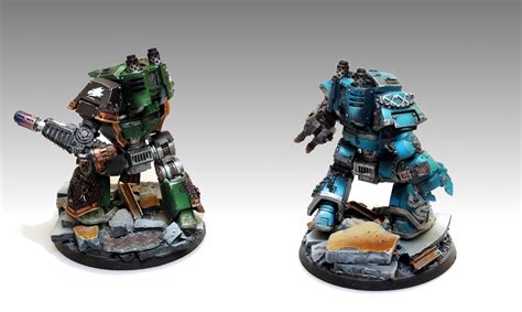 Showcase Alpha Legion And Salamanders Contemptor Dreadnoughts By