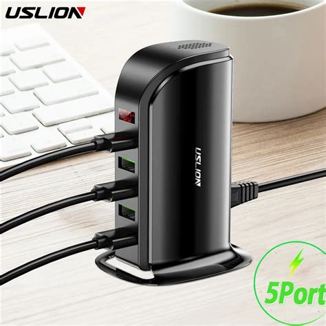 5 Port Multi USB Ladeger T HUB Led Anzeige USB Ladestation Dock