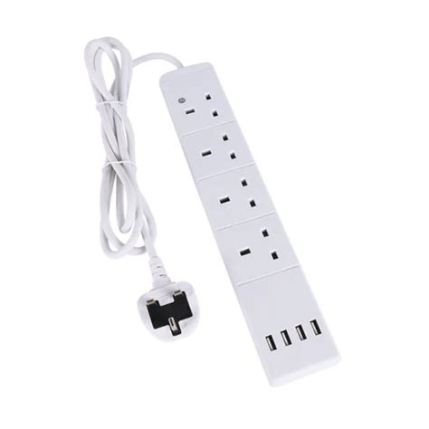 ac outlets  usb ports extension cord uk socket  pin british plug