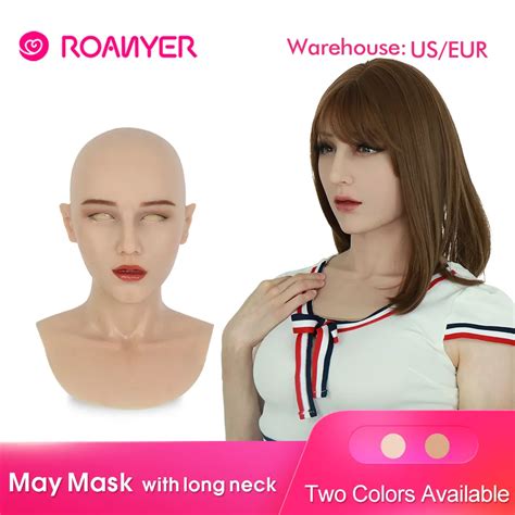 Cheap Roanyer May Realistic Silicone Sexy Women Mask Fake Face