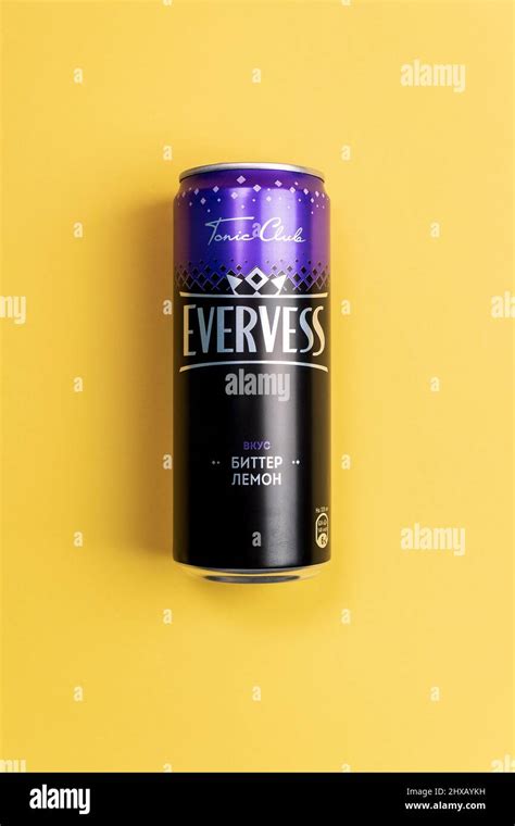 Tyumen, Russia-December 27, 2021: Evervess bitter lemon can. This ...
