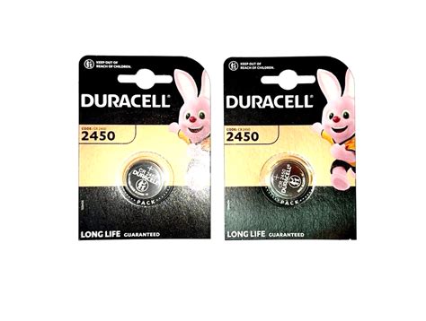 2 X Duracell CR2450 3V Lithium Coin Cell Battery 2450 DL2450 Longest