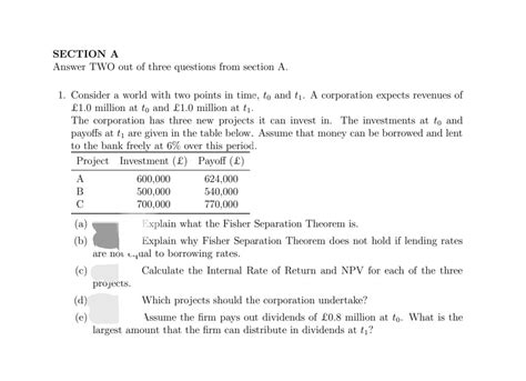 Answered D Projects Calculate The Internal Bartleby