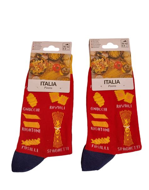 Italian Pasta Embroidered Socks 1 Pair Etsy Canada