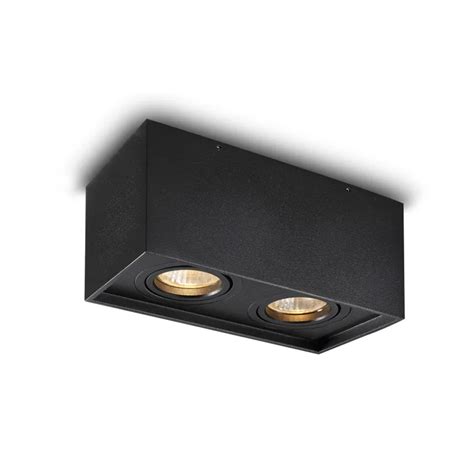 Luminaria Downlight Cuadrada Doble Bari Negra Unilux