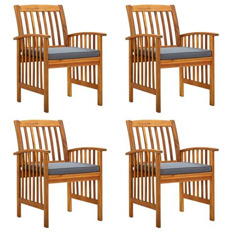 Rosalind Wheeler Garden Dining Chairs 4 Pcs With Cushions Solid Wood