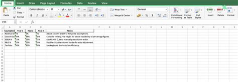 Shortcut To Resize Row And Column Height And Width In Excel Downloadable Template