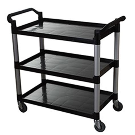 Utility Trolley 3 Tier Blk Plastic 1060x480x1000mm 4406239 Reward