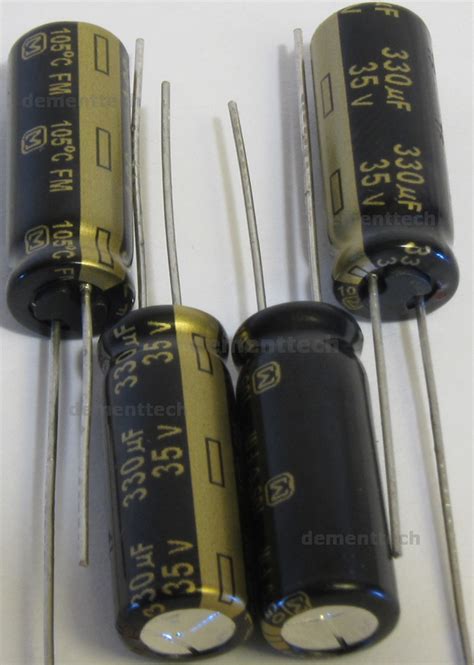 4x Panasonic Fm 330uf 35v Low Esr Capacitors 8x20mm Radial 105c Caps 8mm Ebay