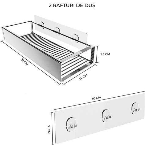 Etajera Pentru Baie Si Dus Set 2 Rafturi Din Otel Inoxidabil Pentru