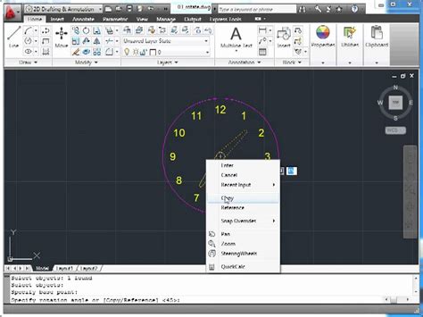 AutoCAD 2011 08 Temel İşlemler 03 Nesneleri Döndürmek YouTube