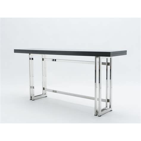 Grande Console Vintage Modulable Italienne Laqu E Noir Et Chrome