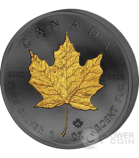 GOLDEN ENIGMA Maple Leaf Black Ruthenium 1 Oz Monnaie Argent 5 Dollar