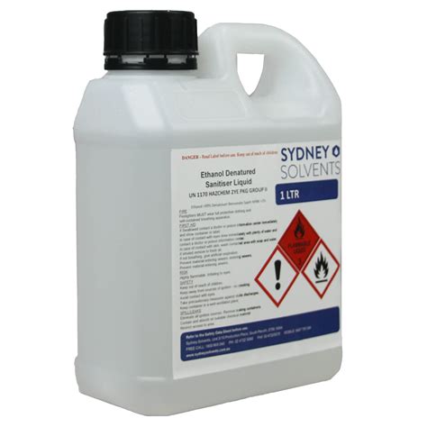 Ethanol Denatured Alcohol 1 Litre Sydney Solvents