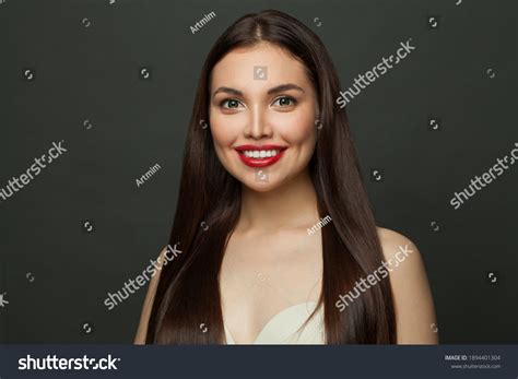 Smiling Brunette Model Long Straight Hair Stock Photo 1894401304 Shutterstock