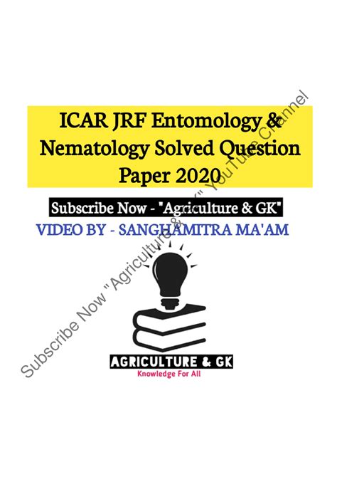 Jrf Question Paper For Entomology