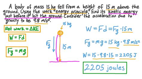 Question Video Finding The Kinetic Energy Of A Body Falling Freely