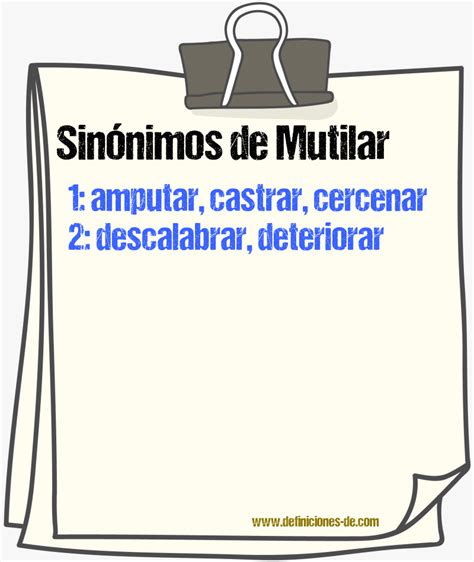 O Que Significa Mutilar - Sinónimos de «mutilar»