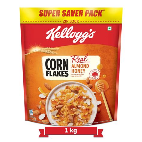 Kellogg S Corn Flakes Real Almond Honey Breakfast Cereals High In