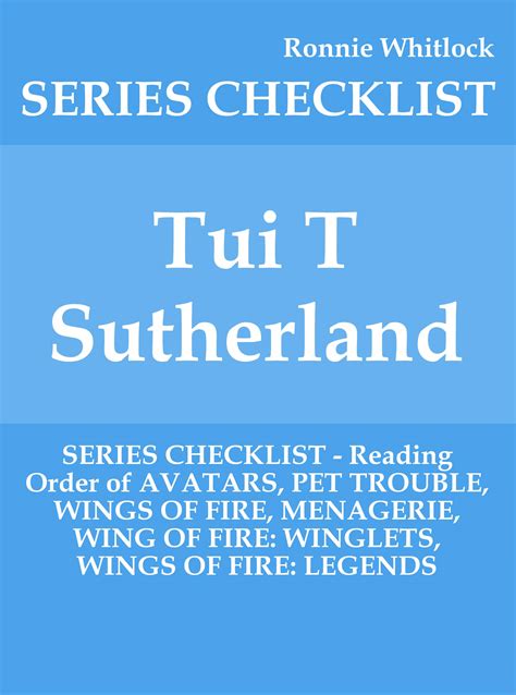 Buy Tui T Sutherland Series Checklist Reading Order Of Avatars Pet