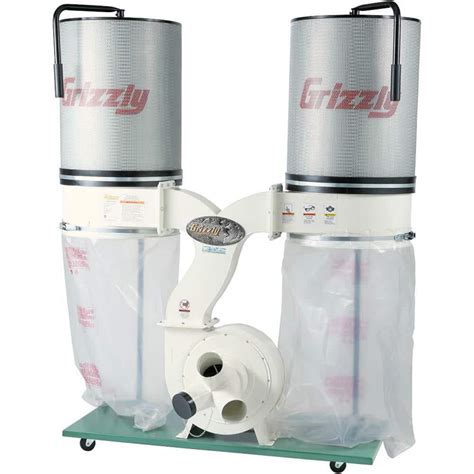 Grizzly Industrial 3 Hp Double Canister Dust Collector W Aluminum Impeller G0562zp The Home Depot