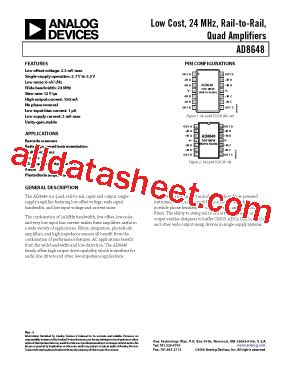 AD8648ARZ Datasheet PDF Analog Devices