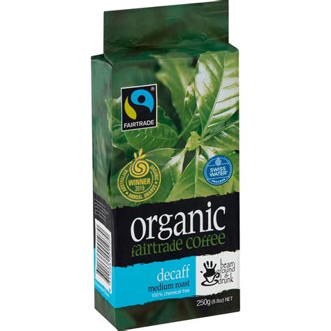 Bean Ground Drunk Ground Coffee Organic Fairtrade Decaff 250g