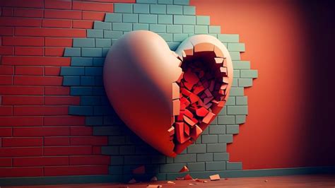 Premium Photo Photo 3d Colorful Realistic Broken Heart Abstract