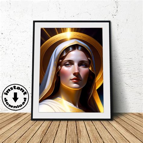 Virgin Mary Poster Virgin Mary Portrait Christian Art Etsy Australia