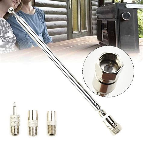 3 Adapter Replacement Telescopic Aerial Antenna For TV Portable Radio ...