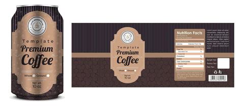 Coffee Can Label Design Roasted Coffee Drink Packaging Design Latte