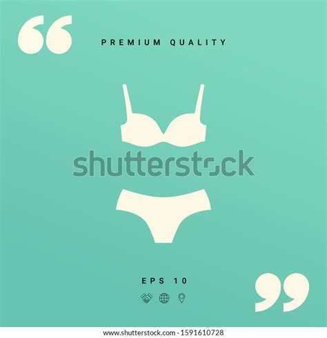 Set Lingerie Swimsuit Twopiece Bikini Silhouette Stock Vector Royalty Free