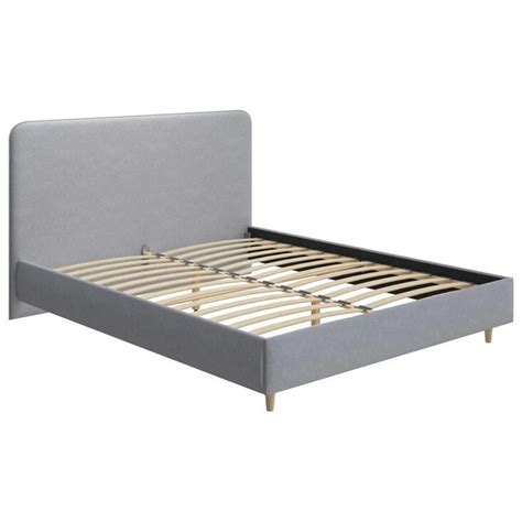 Кровать двуспальная с мягким изголовьем 160×200 см рогожка levis 83 ...