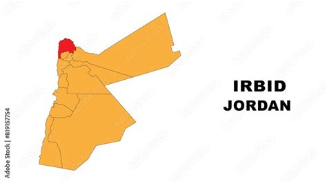 Irbid Map in Jordan. Vector Map of Jordan. Regions map of Jordan. Stock ...