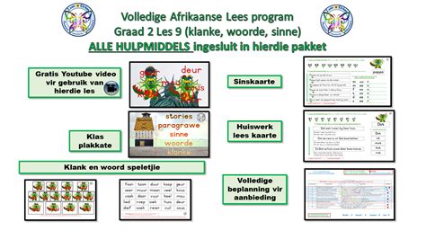 Afrikaanse Lees Program Vir Graad 2 Graad 2 Les 9 Klanke Woorde