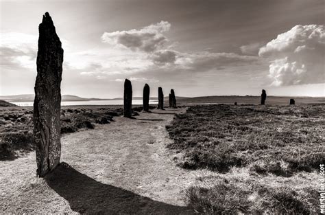 Photos of the Ring of Brodgar, neolithic standing stones in Orkney.