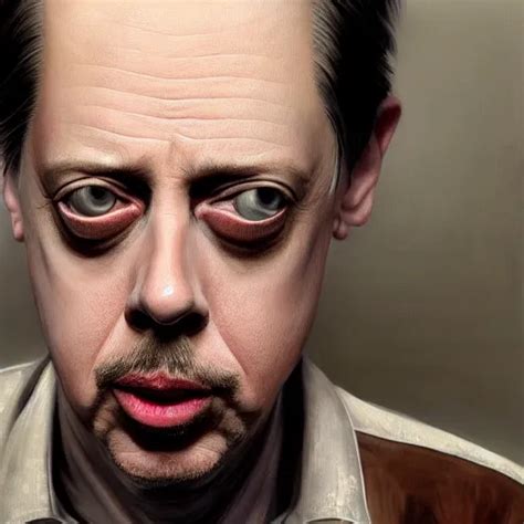 Hyperrealistic Mixed Media Painting Of Steve Buscemi Stable