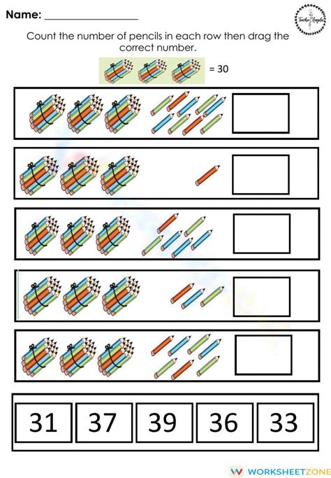 Counting Objects 31 40 Worksheet