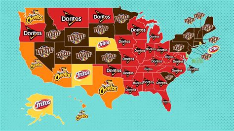 The Most Popular Snack Food In Each U S State R Mapporn